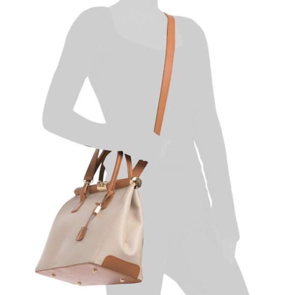 GAVE LUX Made In Italy Leather Ladylike Top Frame Satchel - Picture 4 of 4